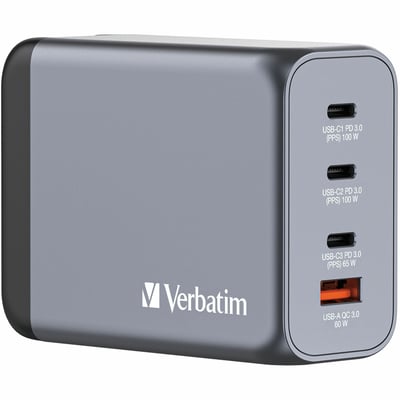VERBATIM 200W GAN WALL CHARGER 4-PORT GAN CHARGER