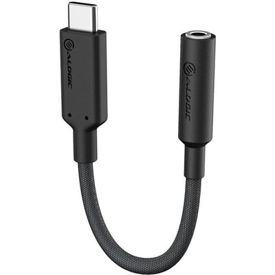 ALOGIC Elements PRO 10cm USB-C to 3.5mm Audio Adapter - Black