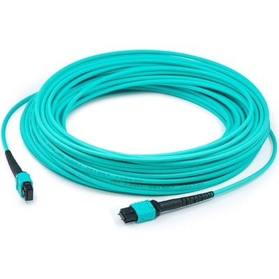 AddOn 3m MPO/UPC to MPO/UPC Aqua OM3 OFNR (Riser-Rated) 24-Strand Fiber Patch Cable