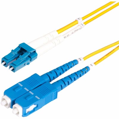 StarTech.com 5m (15ft) LC to SC (UPC) OS2 Single Mode Duplex Fiber Optic Cable, 9/125m, 10G, LSZH Fiber Patch Cord