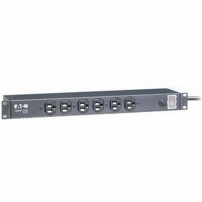 Tripp Lite by Eaton 1U Rack-Mount Network Server Power Strip 120V 15A 6-Outlet (Front-Facing) 15 ft. (4.57 m) Cord