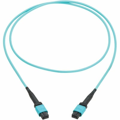 100G MULTIMODE 50/125 OM4 FIBER CABLE 12F MPO/MPO-PC FF AQUA 2M TAA