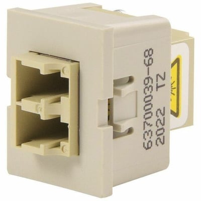 Ortronics TracJack Module, LC Duplex, Multimode, Beige Adapter, Light Gray Housing