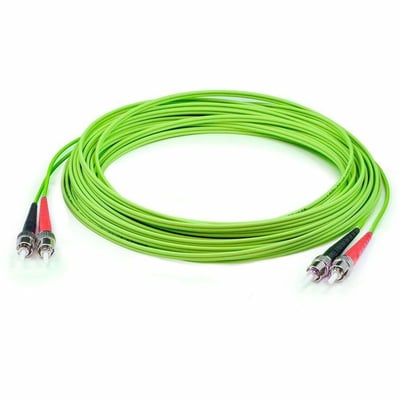 AddOn 5m ST to ST Lime Green OM5 Duplex OFNR (Riser-Rated) Fiber Patch Cable