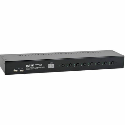 Eaton Tripp Lite Series 8-Port 1U Rack-Mount DVI / USB KVM Switch with Audio and 2-port USB Hub