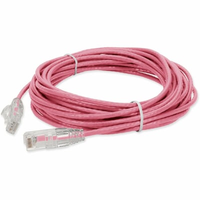 AddOn 14ft Pink CAT 6 Slim PVC Ethernet Cable Snagless Clear-Claw RJ-45 M/M