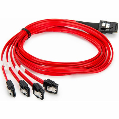 3FT (1M) SCSI SAS CABLE 1X SFF-8087 TO 4X LATCHING SATA-RED