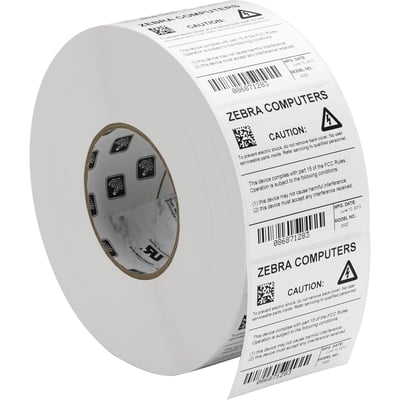Zebra Label Polyester 3 x 1in Thermal Transfer Zebra Z-Ultimate 3000T White 1 in core