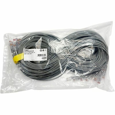 Ortronics EZ Patch Flat Pack Clarity CAT6A 5FT, 12 Pack, Gray