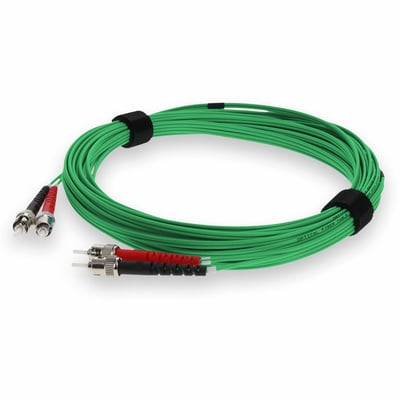 AddOn 2m ST to ST Green OM4 Duplex OFNR (Riser-Rated) Fiber Patch Cable