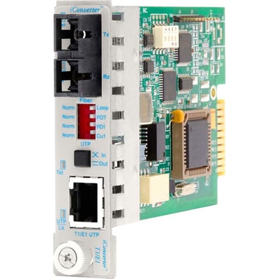 iConverter T1/E1 Fiber Media Converter RJ48 SC Single-Mode 60km Module
