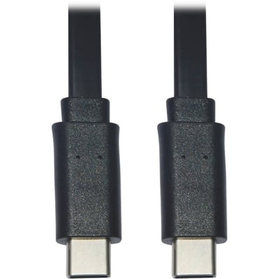 Eaton Tripp Lite Series USB-C Flat Cable (M/M), USB 2.0, Black, 3 ft. (0.91 m)