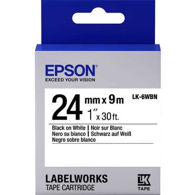 Epson LabelWorks Standard LK Tape Cartridge ~1" Black on White