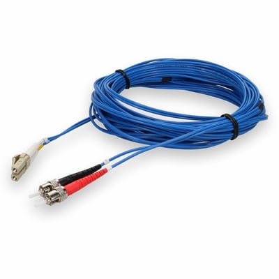 AddOn 3m ST to LC Blue OM4 Duplex OFNR (Riser-Rated) Fiber Patch Cable