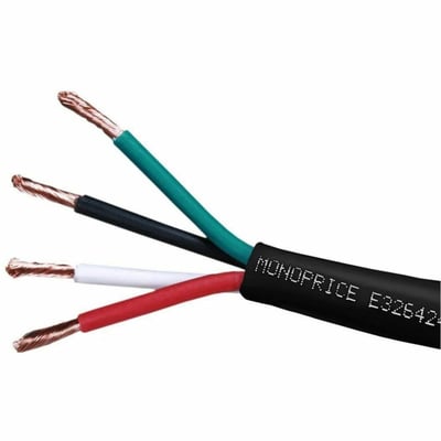 Monoprice Speaker Wire, CL2 Rated, 4-Conductor, 14AWG, 1000ft, Black