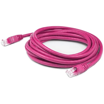 AddOn 50ft Pink CAT 5E PVC Ethernet Cable Snagless Bubble Boot RJ-45 M/M