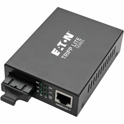 Tripp Lite by Eaton Gigabit Multimode Fiber to Ethernet Media Converter, 10/100/1000 SC, International Power Supply, 850 nm, 550M (1804.46 ft.)