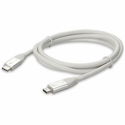 AddOn 3ft (1m) USB C 3.1 Male to Male Thunderbolt-compatible Sync and Charge White Cable