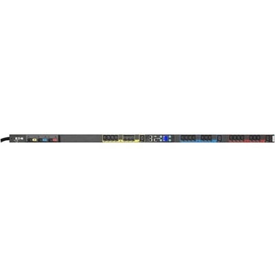 Eaton Managed rack PDU, 0U, L21-20P input, 5.76 kW max, 120/208V, 16A, 10 ft cord, Three-phase, Outlets: (21) C13 Outlet grip, (3) C19 Outlet grip