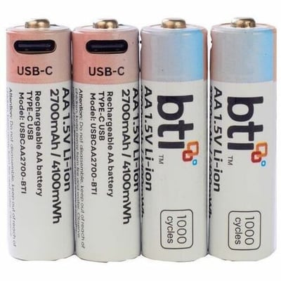 USBCAA2700-BTI 1.5V AA 2700MAH 1.5V AA 2700MAH LI-ION (4PK) USB-C