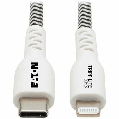 Eaton Tripp Lite Series Heavy-Duty USB-C to Lightning Sync/Charge Cable with Status LED - MFi Certified, M/M, USB 2.0, 3 ft.