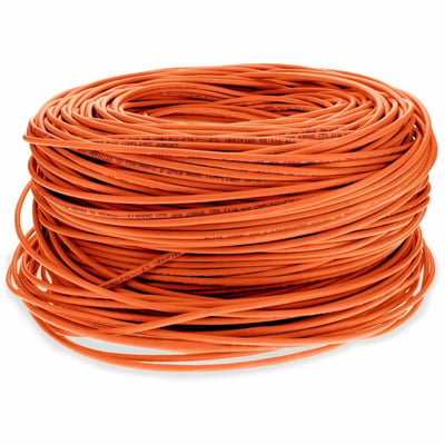AddOn 1000ft Non-Terminated Orange CAT 6 Shielded PVC Bulk Cable