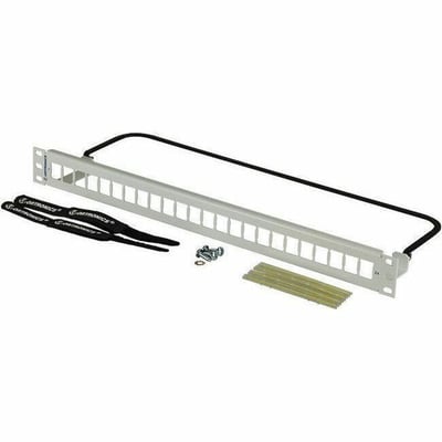 Ortronics High Density HDJ 24 Port Unloaded Flat Patch Panel 1RU White