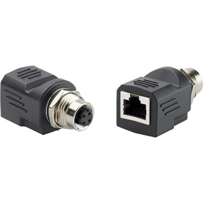 IndustrialNet Industrial M12 D-Code to RJ45 Coupler Adapter