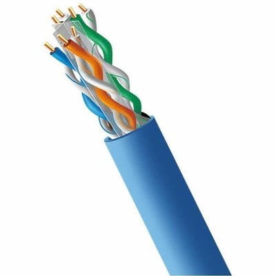 250FT CAT6 RISER 550MHZ CABLE PURE COPPER 23AWG SOLID BLUE CMR