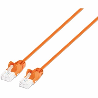 CAT6 U/UTP SLIM NETWORK PATCH CABLE, 1.5 FT., ORANGE