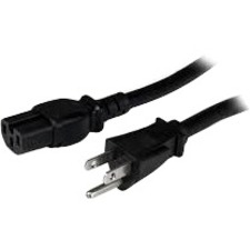 POWER CORD 5/15P TO C19, 14AWG, 15AMP, 125V, SJT JACKET, BLACK, 3FT, 5-15P - C19