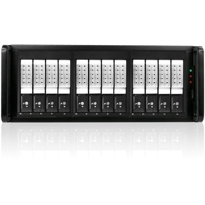RAIDage JAGE412HDSL-DE Drive Enclosure 12Gb/s SAS, SATA/600 - Mini-SAS HD Host Interface - 4U Rack-mountable - Black, Silver