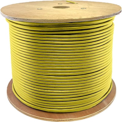 AddOn 1000ft Non-Terminated Yellow CAT 6A Shielded Plenum-Rated Bulk Cable