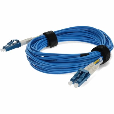 AddOn 15m LC to LC Blue OS2 Duplex OFNR (Riser-Rated) SMF Fiber Patch Cable