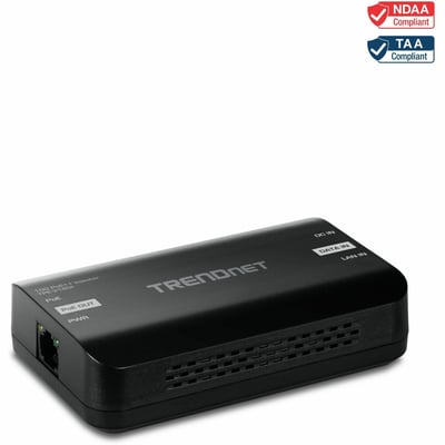 TRENDnet 10G PoE++ Injector, TPE-318GI, Converts a NonPoE Port to A PoE++ 10G Port, Supplies PoE (15.4W), PoE+ (30W), or PoE++ (90W)