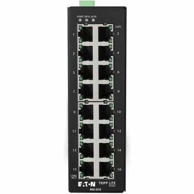Tripp Lite by Eaton 16-Port Lite Managed Industrial Gigabit Ethernet Switch - 10/100/1000 Mbps, -10 to 60C, DIN Mount - TAA Compliant