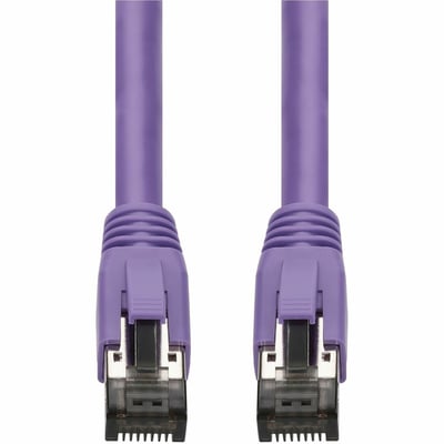 AddOn 50ft Purple CAT 8 Shielded (S/FTP) PVC Ethernet Cable Snagless Easy Boot RJ-45 M/M