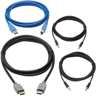 Tripp Lite by Eaton Cable Kit HDMI KVM Cable Kit for Tripp Lite by Eaton B005-HUA2-K and B005-HUA4 KVM, 4K HDMI, USB 3.1 Gen 1, 3.5 mm, 6 ft.