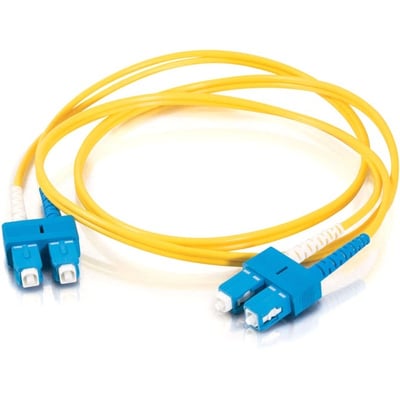 C2G 3.3ft (1m) SC-SC 9/125 OS2 Duplex Single-Mode PVC Fiber Optic Cable - Yellow