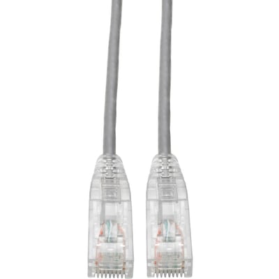 Eaton Tripp Lite Series Cat6 Gigabit Snagless Slim UTP Ethernet Cable (RJ45 M/M), PoE, Gray, 6-in. (15.24 cm)