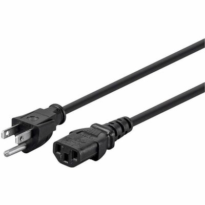 MONOPRICE POWER CORD - NEMA 5-15P TO IEC 60320 C13_ 18AWG_ 10A/1250W_ 125V_ 3-PR