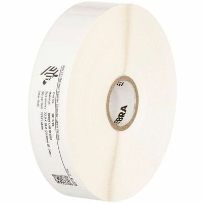 6PK LABL PAPR 2X1.25IN DT 8000D LAB COAT PERM ADH 3IN CORE 3000/ROL