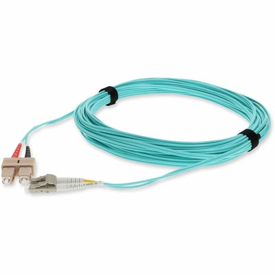 5M 10GB LOMM FIBER OPTIC PATCH CABLE OM3 DUPLEX SC/LC 50/125 AQUA