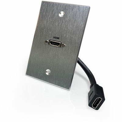 HDMI SINGLE GANG PASS THRU W/ PIGTAIL SINGLE GANG ALUMINUM WALLPL