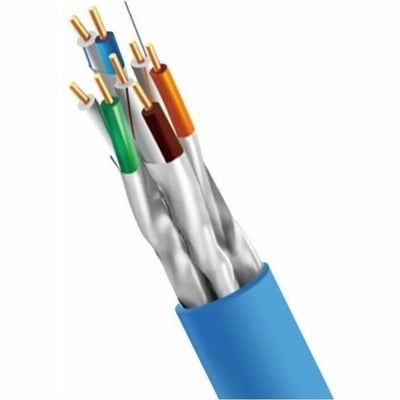 1000FT CAT6A RISER CABLE 500MHZ PURE COPPER 23AWG SOLID WHITE CMR