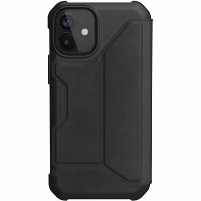 Urban Armor Gear Metropolis Carrying Case (Folio) Apple iPhone 12 mini Smartphone - LTHR ARMR Black