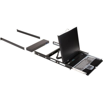 Black Box ServTray 19" LCD Console Drawer with 16-Port CATx KVM Switch