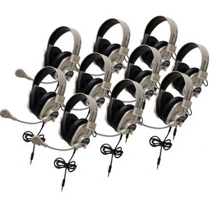 Califone 10 PK Deluxe Gaming Headset w/To Go Plugs