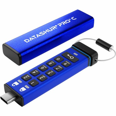 128GB DATASHUR PRO+C FIPS 140-3 SECURE PIN PROTECTED USB DRIVE-TAA