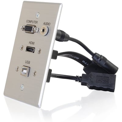 SINGLE GANG WP HDMI VGA 3.5MM USB-AL